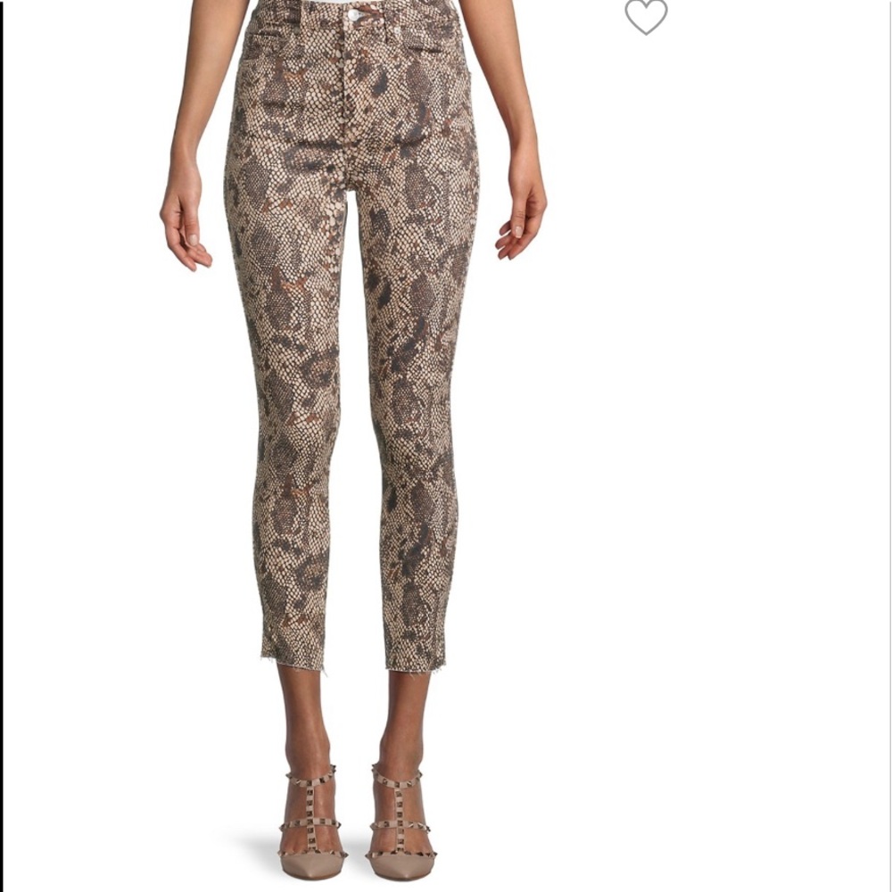 Free People High-Rise Snakeskin Crop Skinny Jeans